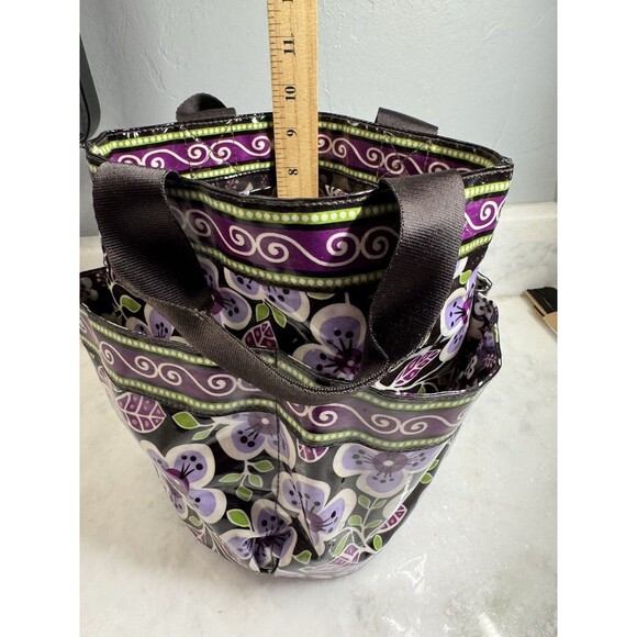 Vera Bradley Shower Caddy Plum Petals Mesh Bottom Vinyl Travel College Bath - Picture 10 of 14